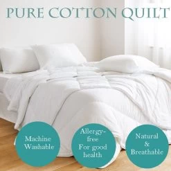 100% Natural Pure Cotton Quilt Machine Washable