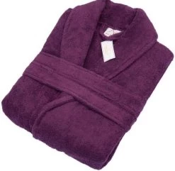 550GSM Aubergine Luxury Egyptian Cotton Terry Toweling Bath Robe