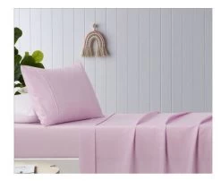 Pink Plain Dyed Microfibre Sheet Sets By Happy Kids