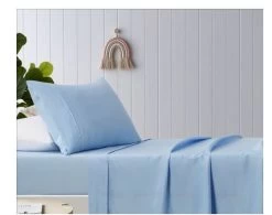 Blue Plain Dyed Microfibre Sheet Sets By Happy Kids
