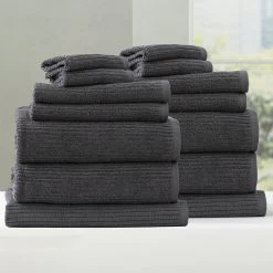 7 Piece Ridgestone Cotton Bathroom Towel Set By Renee Taylor -Bedding Store 14 piece ridgestone cotton bathroom towel set by renee taylorgranite 1