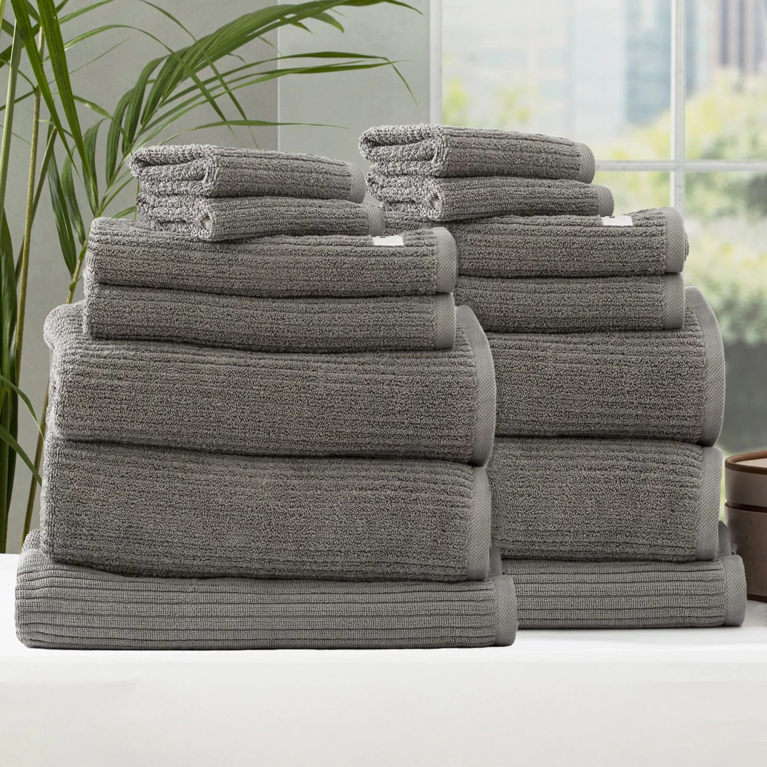 7 Piece Ridgestone Cotton Bathroom Towel Set By Renee Taylor - Image 5