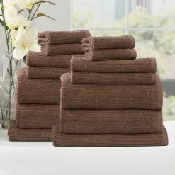 7 Piece Ridgestone Cotton Bathroom Towel Set By Renee Taylor -Bedding Store 14 piece ridgestone cotton bathroom towel set by renee taylortoffee 1