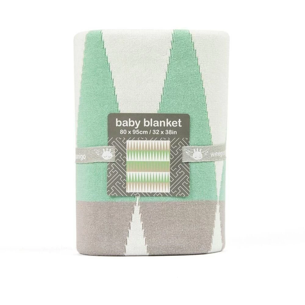 Weegoamigo Cotton Knitted Blanket - Ziggy Green CS 4 Weegoamigo Cotton Knitted Blanket - Ziggy Green CS - Image 2