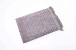 Jacquard Velour Twin Pack Fringed Egyptian Towels By Ramesses -Bedding Store 2.charcoal