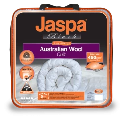 Wool Luxurious Queen Machine Washable Quilt By Jaspa Black