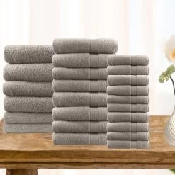 24 PCS Ultra Light Super Soft Cotton Bath Towel Sets 11 24 PCS Ultra Light Super Soft Cotton Bath Towel Sets -Bedding Store 24 pcs ultra light super soft cotton bath towel sets 2
