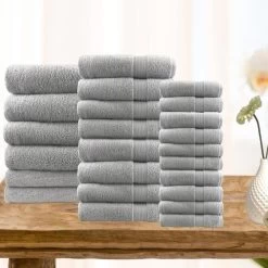 24 PCS Ultra Light Super Soft Cotton Bath Towel Sets 12 24 PCS Ultra Light Super Soft Cotton Bath Towel Sets -Bedding Store 24 pcs ultra light super soft cotton bath towel sets 3