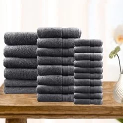 24 PCS Ultra Light Super Soft Cotton Bath Towel Sets 14 24 PCS Ultra Light Super Soft Cotton Bath Towel Sets -Bedding Store 24 pcs ultra light super soft cotton bath towel sets 6