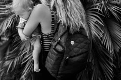 Black Fisheye Coated Cotton Backpack Nappy Bag By OiOi