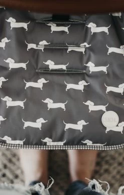 Reversible Sausage Dog/Grey/White Gingham Stroller Seat Liner By OiOi -Bedding Store 3 17 27