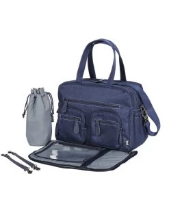 Carry All Nappy Bag Denim Blue By OiOi -Bedding Store 3 17 4