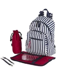 Backpack Nappy Bag Navy/White Stripe By OiOi