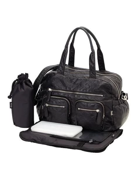 Carry All Black Faux Lizard Nappy Bag By OiOi 5 Carry All Black Faux Lizard Nappy Bag By OiOi - Image 3