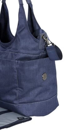 Tote Slouch Nappy Bag Denim Blue By OiOi -Bedding Store 4 8 10