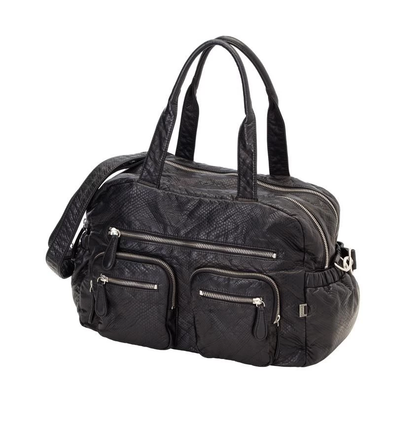 Carry All Black Faux Lizard Nappy Bag By OiOi 6 Carry All Black Faux Lizard Nappy Bag By OiOi - Image 4