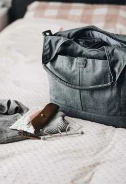 Tote Slouch Nappy Bag Denim Grey By OiOi