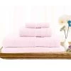 4 Piece Ultra-Light Cotton Bath Towel Set -Bedding Store 4 piece baby pink