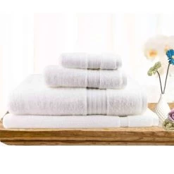 4 Piece Ultra-Light Cotton Bath Towel Set 11 4 Piece Ultra-Light Cotton Bath Towel Set -Bedding Store 4 piece white