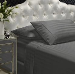 1200 Thread Count King Damask Stripe Cotton Blend Sheet Sets By Royal Comfort