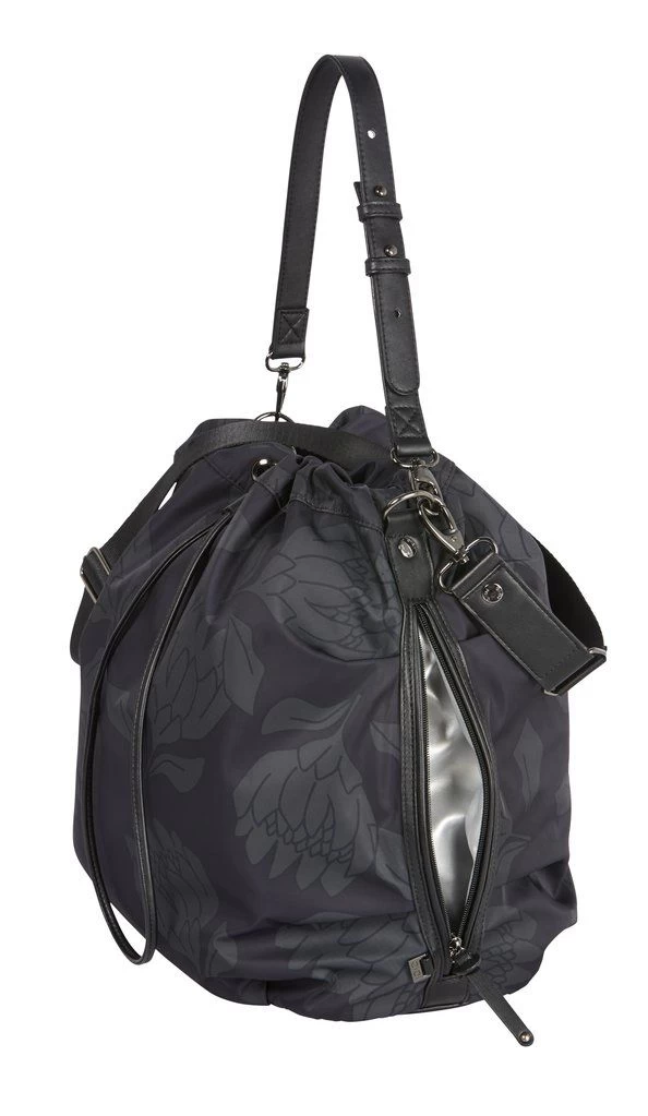 Drawstring Tote Nappy Bag Protea Black/Grey By OiOi 6 Drawstring Tote Nappy Bag Protea Black/Grey By OiOi - Image 4