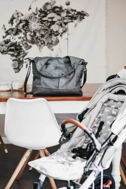 Tote Slouch Nappy Bag Denim Grey By OiOi -Bedding Store 5 11 14