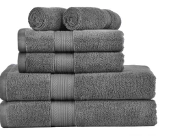 Single Ply Carded 6 Pieces 500GSM 100% Cotton Towel Set By Amelia -Bedding Store 5 7 2