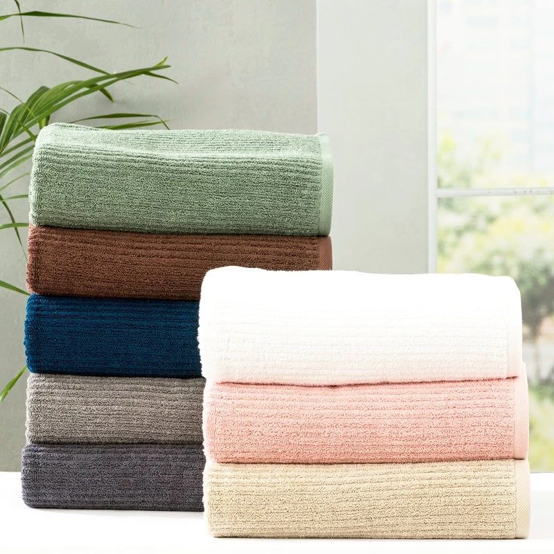 650 GSM 14PC Cobblestone Cotton Ribbed Bath Towel Packs By Renee Taylor