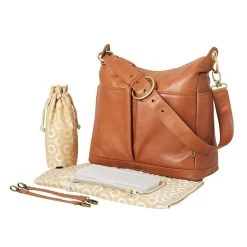 Soft Leather 2 Pocket Hobo Nappy Bag By OiOi