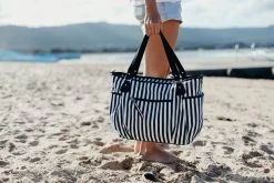 Tote Nappy Bag Navy/White Stripe By OiOi