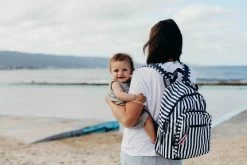 Backpack Nappy Bag Navy/White Stripe By OiOi -Bedding Store 7 6 3