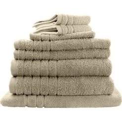 8pc Soft Egyptian Cotton Bath Towel Set In Camel