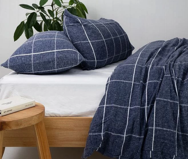 Acton Flannelette Blue Quilt Cover Set By Bambury 3 Acton Flannelette Blue Quilt Cover Set By Bambury