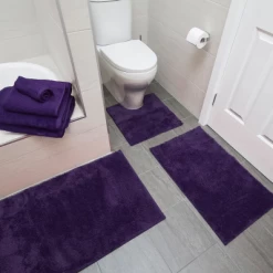 Microplush Bath Runner By Bambury -Bedding Store bam microplush bathmat grape cameo 1