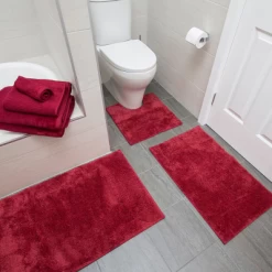Microplush Large Bath Mat By Bambury -Bedding Store bam microplush bathmat raspberry cameo 4