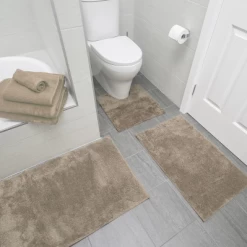 Microplush Shower Mat By Bambury -Bedding Store bam microplush bathmat stone cameo 2