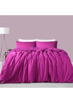 Magenta Linen Cotton King Quilt Cover Set By Accessorize
