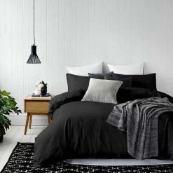 1000TC Super Soft Collection Doona Double Quilt Cover Set 16 1000TC Super Soft Collection Doona Double Quilt Cover Set -Bedding Store black 24 2