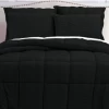 Square Quilted Black Comforter Set -Bedding Store black comforter set