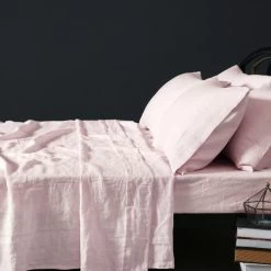 100% Linen King Sheet Set By Vintage Design 19 100% Linen King Sheet Set By Vintage Design -Bedding Store blush vintage design linen sheet set 1 1 1