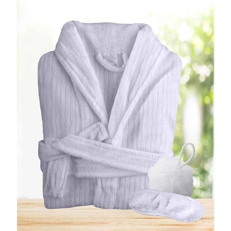 3PC Quick Dry Microplush Bath Robe With Sleeping Mask & Body Sponge Gift Set 8 3PC Quick Dry Microplush Bath Robe With Sleeping Mask & Body Sponge Gift Set - Image 6