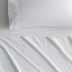 Byren White Percale Sheet Set By Sheridan -Bedding Store byren white percale sheet set by sheridan 2