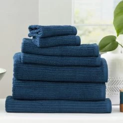 Cobblestone 650 GSM Cotton Ribbed 7 Piece Hand Towels By Renee Taylor 15 Cobblestone 650 GSM Cotton Ribbed 7 Piece Hand Towels By Renee Taylor -Bedding Store cobblestone 650 gsm cotton ribbed 2pack bath towels by renee taylor 6 1