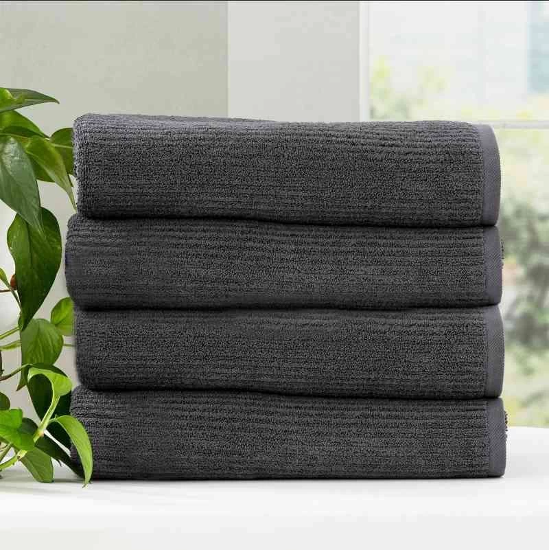 Cobblestone 650 GSM Cotton Ribbed 4 Piece Bath Sheet By Renee Taylor - Image 7