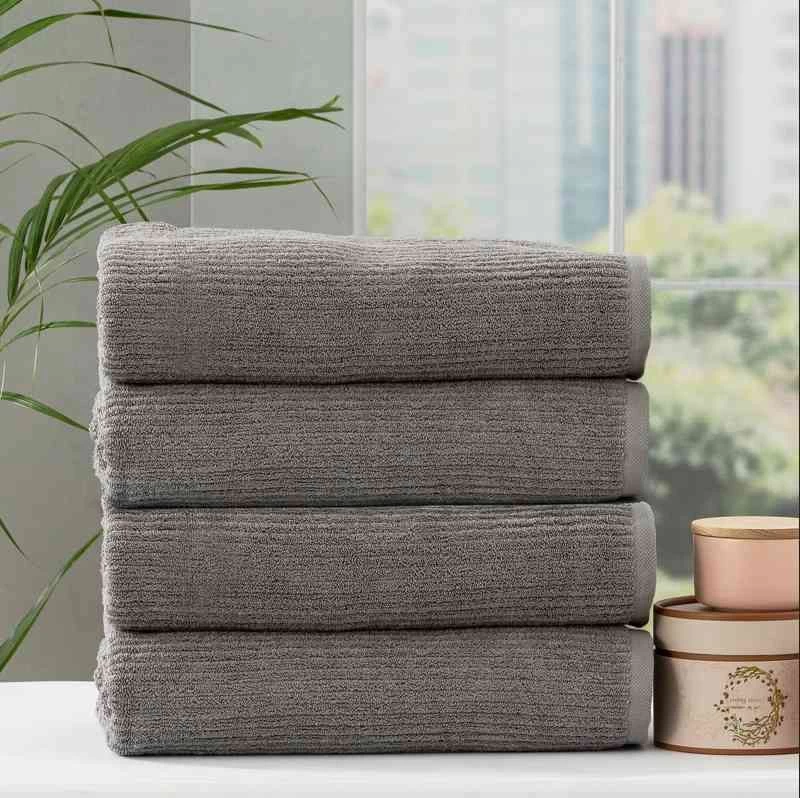 Cobblestone 650 GSM Cotton Ribbed 4 Piece Bath Sheet By Renee Taylor - Image 5