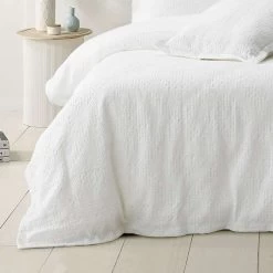 Colca Queen Quilt Cover Set White By Bianca -Bedding Store colca queen quilt cover set white by bianca 3
