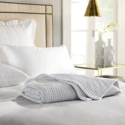 White Cotton Waffle Blanket By Sheridan 7 White Cotton Waffle Blanket By Sheridan -Bedding Store cotton waffle blanket by sheridan 1