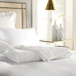Cotton Waffle Blanket By Sheridan -Bedding Store cotton waffle blanket white1