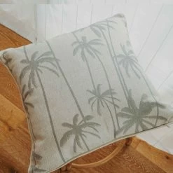 Cushion Cover With Piping Tall Palms Smoke By Escape To Paradise -Bedding Store cushion cover with piping tall palms smoke by escape to paradise 2