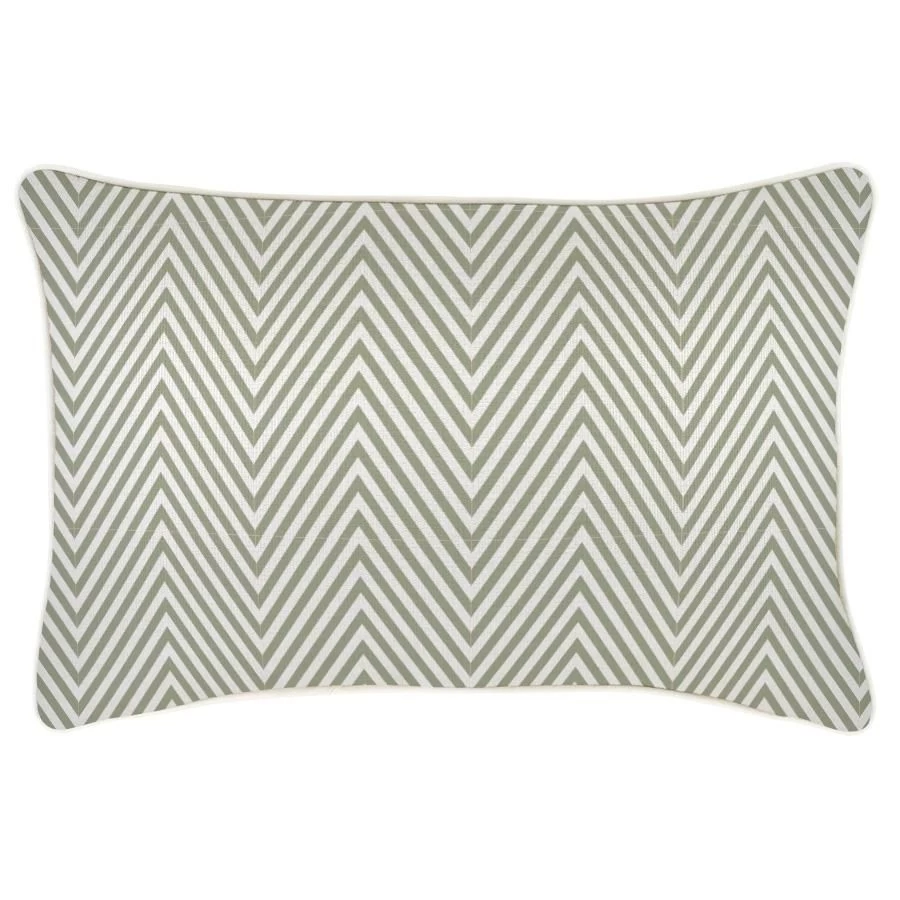 Cushion Cover With Piping Zig Zag Sage By Escape To Paradise